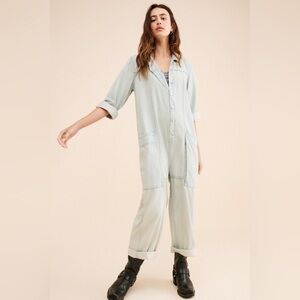 We The Free Margarita Jumpsuit in Light Blue Beam Size Small Retail $128
